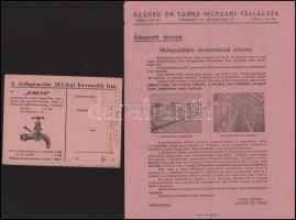 cca 1930 Bp. VI., Szántó és Társa Műszaki Vállalata 2 db képes árjegyzék kivonata szaniterek, kályhák, szivattyúk, fűtési rendszer