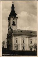 Nyíregyháza, evangélikus templom. Fábián Pál kiadása. photo (ragasztónyomok / glue marks)