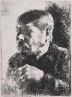 Barcsay Jenő (1900-1988): Portré. Rézkarc, papír, jelzett, 14,5x11 cm.