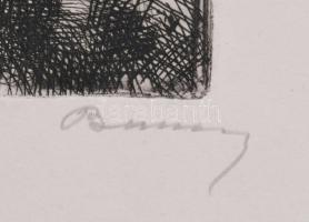 Barcsay Jenő (1900-1988): Portré. Rézkarc, papír, jelzett, 14,5x11 cm