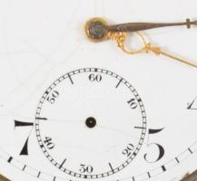 Omega fém tokos zsebóra, működik, sérült számlap, üveg nélkül 50 mm