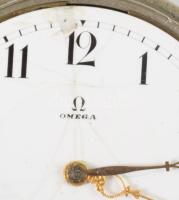 Omega fém tokos zsebóra, működik, sérült számlap, üveg nélkül 50 mm