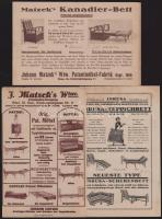 10 db különböző ágy reklámlap (kórházi, otthoni, összecsukható, stb.), ebből 8 db Matzek-féle (Bécs)