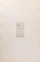 Borsos Miklós (1906-1990): Női akt. Rézkarc, papír, jelzett, 15x8 cm