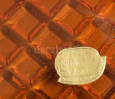 Bohemia borostyánszínű üveg 3 részes dohányzó szett, 12x9 cm alatt