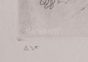 László Gyula (1910-1998): Akt (Női akt). Rézkarc, papír, jelzett, 29,5×19 cm