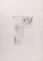 László Gyula (1910-1998): Akt (Női akt). Rézkarc, papír, jelzett, 29,5×19 cm