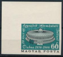 1966 Évfordulók - Események (IV.) Dubnai Atomkutató Intézet vágott ívsarki bélyeg