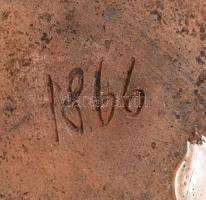 cca 1930 Feliratos boroskancsó, "Kinek poros a torka, egy kancsó bor le mossa, igyunk" fel...