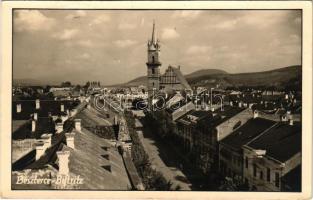 1940 Beszterce, Bistritz, Bistrita; látkép / general view. photo + "1940 Beszterce visszatért" So. Stpl. (EK)