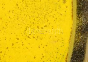 Iparművész üveg plakett fali dísz, jelzés nélkül, színezett üveg, 45x22 cm