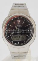 Casio wave ceptor kvarc karóra. elemmel, működik, fém szíjjal. d: 40 mm