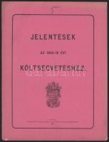1903 Kassa, Jelentések az 1904-ik évi költségvetéshez, 22p