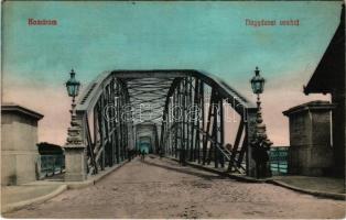 1913 Komárom, Komárno; Nagydunai vashíd. Laky Béla kiadása / Danube iron bridge (EK)