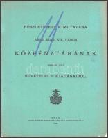 1898 Arad, Részletezett kimutatása Arad szab. kir. város közpénztárának 1898-ik évi bevételei és kiadásairól, 23p
