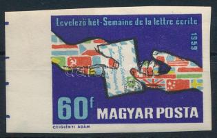 1959 Levelező hét (II.) vágott ívszéli bélyeg