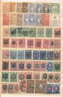 Ukrajna 1918-1923 134 db bélyeg közepes berakólap mindkét oldalán