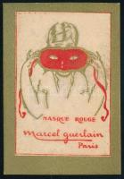 Masque Rouge Marcel Guerlain Paris parfüm címke, 8×5,5 cm