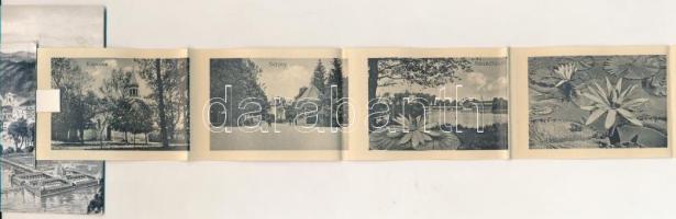 Hévíz, gyógyfürdő látképe madártávlatból - leporello 10 kis képpel (Rb)