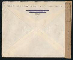 Olaszország 1946 Dekoratív légi cenzúrázott levél szép levélzáróval Rómából Ausztriába