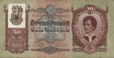 1930. 100P + 1932. 50P + 1936. 10P, mindegyiken "Törvényszéki Illeték" 1000P bélyeggel T:I...