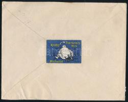 Ausztria 1913 Céges levél Michelin reklámmal, hátul ritka levélzáróval Németországba "KARLSBAD&...