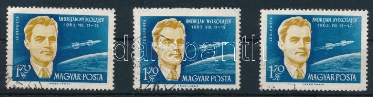 1962 A világűr meghódítói 1,70Ft "N" betű után pont és 2 x "J" betű alatt pont lemezhibák + (10.500)