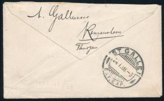 Francia posta Kínában 1908 Kis alakú levél névjegykártyával Svájcba "TIENTSIN"