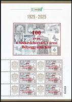 2025 100 éves a Székesfehérvári Városi Bélyeggyűjtő Kör megszemélyesített hatos kisív
