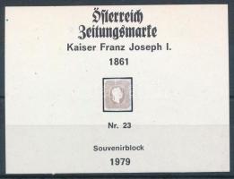 1979 Ferenc József 1861-as bélyeg osztrák kiadású emlékív