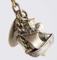 cca 1910 Hajós iskola emlék charm gyűjtemény, közte ezüst (Ag) darabbal