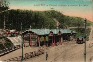 Budapest XII. Zugliget, villamos vasúti végállomás, Fáczán vendéglő. Schwarz J. kiadása (EK)