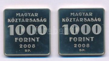 2008. 1000Ft Cu-Ni "Telefonhírmondó - Puskás Tivadar" (2x) kapszulában T:PP patina Adamo EM216