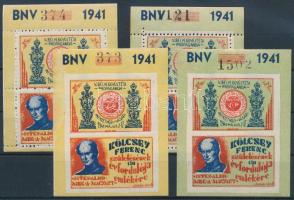 1941/5aa+ab+ba+bb Kölcsey Ferenc 4 darabos emlékív garnitúra