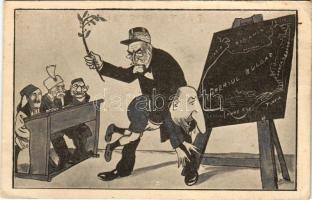 Imperiul Bulgar / Első világháborús román propaganda, I. Károly román király elnáspángolja I. Ferdinánd bolgár cárt / WWI Romanian political mocking propaganda: Carol I of Romania, Ferdinand I of Bulgaria (EB)