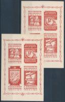 1949/1a Bélyegbarátok II. Gyűjteménybemutatója 2 db emlékív