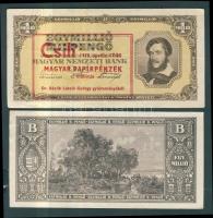 1946. 1.000.000P + 10.000.000P+ 1.000.000MP+1.000.000BP "Csili 1975. április 17-30... + Dr. Bázlik László György gyűjteményéből" fny-sal T:I-II- összesen 4db