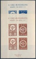 1946/1ab+bb IV. Országos Bélyegkiállítás kék és barna vágott emlékív