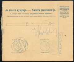 1919 Szállítólevél dekoratív 4 bélyeges horvát bérmentesítéssel "ZAGREB"