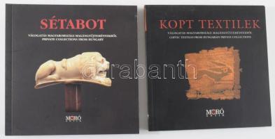 Móró Antik 2 darab kiadványa: Sétabot, Kopt textilek, papírkötés.