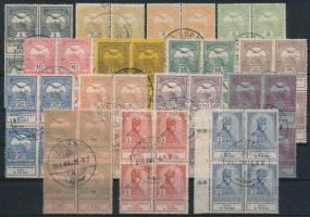 1913 Árvíz (I.) sor 15 klf érték 4-es tömbökben, a 6f és 5K hiányzik (55.920) (6f, 5K missing)