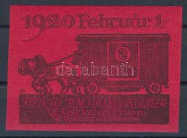 1920/2d Pátkai bélyegáruház vörös színű emlékív