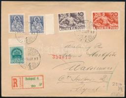 1940 Árvíz 10f és 20f ajánlott cenzúrázott FDC-n Varsóba