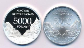 2009. 5000Ft Ag "Világörökségi helyszínek - Budapest" (2xklf), kapszulában, tanúsítvánnyal T:PP,BU Adamo EM223