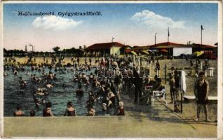 Hajdúszoboszló, Gyógystrandfürdő, strand fürdőzőkkel. Balogh Kálmán kiadása, Petrányi felvétele (EK)