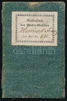 1866 Pesti pékek által kiállított munkakönyv 15 kr okmánybélyeggel