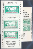 1998 Szegedi Országos II. Bélyegkiállítás 30. évfordulója / Légiposta levélzáró bélyeg 3 klf emlékív