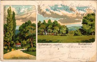 Budapest XII. Svábhegy, Városkút, Anna kápolna. Athenaeum r.t. kőnyomása. Kiadja Jung Károly. litho (Rb)