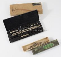 2 db régi körző eredeti dobozában