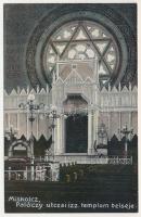 Miskolc, Palóczy utcai izraelita templom belső, zsinagóga. Nyomta Glass és Tuscher. Judaika / synagogue interior. Judaica